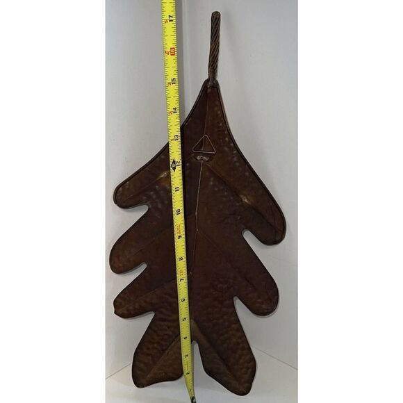 Large Minimal Brown Painted Leaf Wall Hanger - Picture 10 of 12